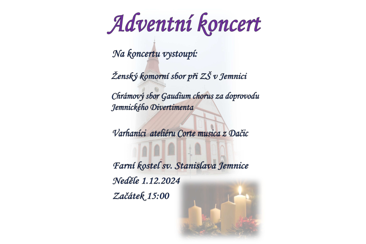 Adventní koncert v kostele sv. Stanislava v Jemnici